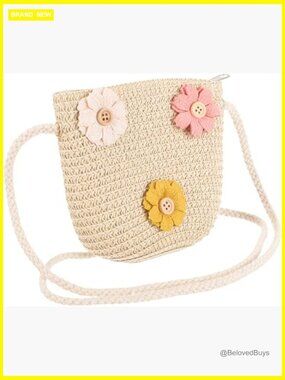 Woven Straw Crossbody Bag for Girls Handbag for Beach Summer